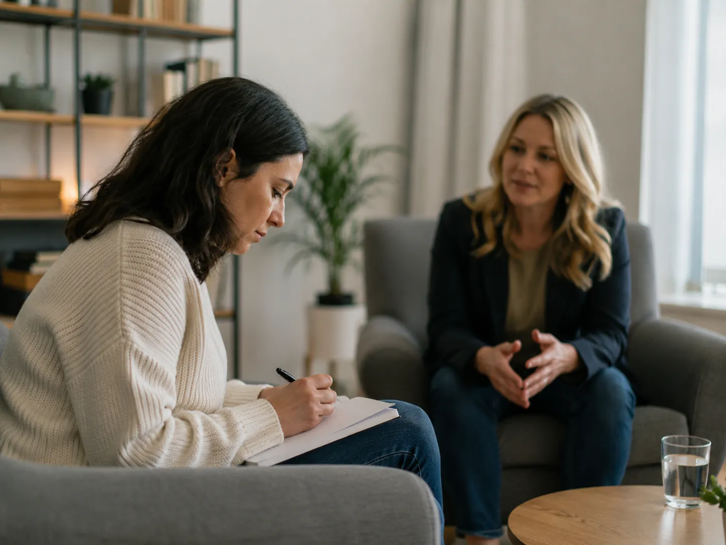 Client journaling during a therapy session