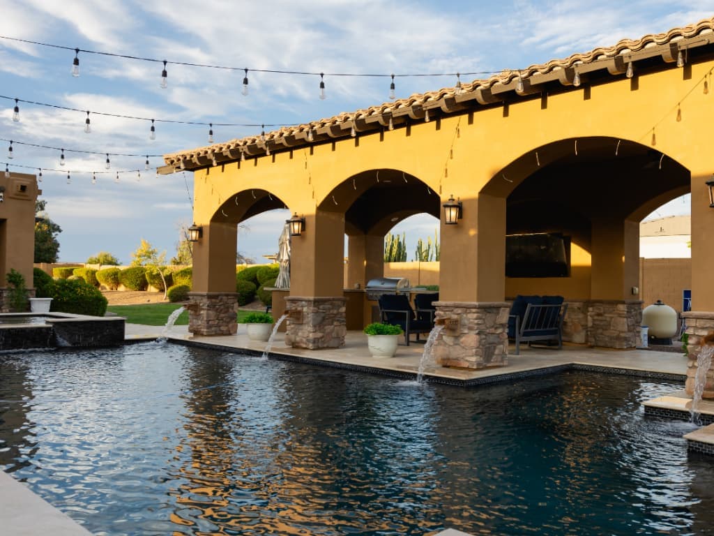 Outdoor pool and grounds at Desert Recovery Centers Glendale luxury rehab facility in Arizona