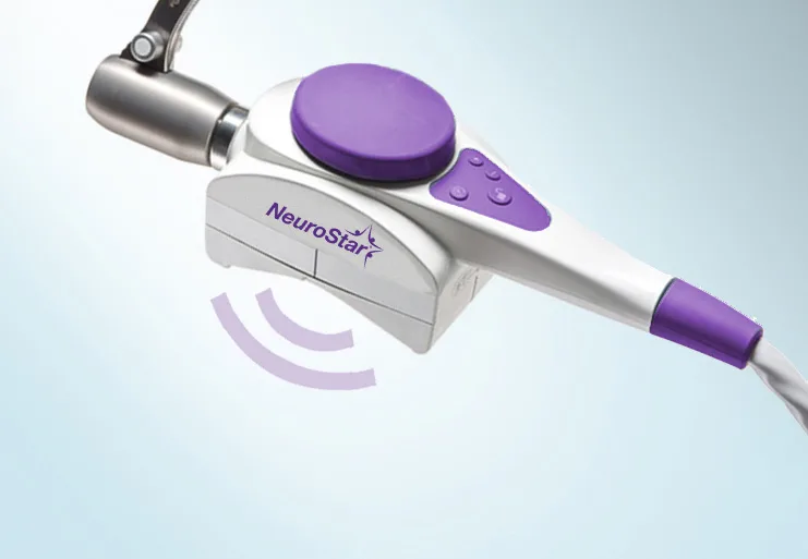 NeuroStar TMS coil delivering magnetic pulses